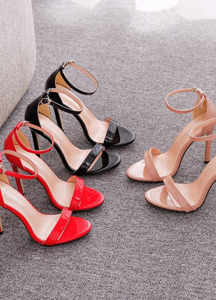 2026 spring Fashion Large Size 11cm Woman Sexy Dance Shoes Sandals Women Shoe Summer High Heels Stiletto Elegant Party Shoe PlatiNum