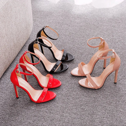 2026 spring Fashion Large Size 11cm Woman Sexy Dance Shoes Sandals Women Shoe Summer High Heels Stiletto Elegant Party Shoe PlatiNum