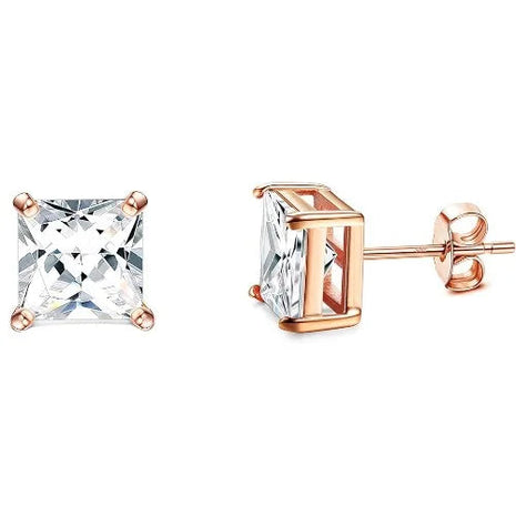 Drperfect Orecchini in argento con zirconi cubici per donna Uomo Orecchini a bottone delicati ipoallergenici placcati in oro 14 carati platinumshop