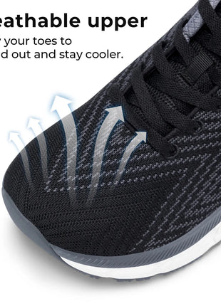 FitVille Scarpe da uomo con punta larga, ammortizzate, larghezza extra larga, scarpe da corsa antiscivolo, comode sneakers leggere per piedi grassi