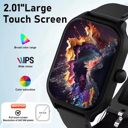 Smartwatch 2025 per Android e iOS, Schermo a Colori da 2,01 Pollici, Risposta alle Chiamate Bluetooth, Orologio Fitness Tracker per Donne e Uomini platinumshop