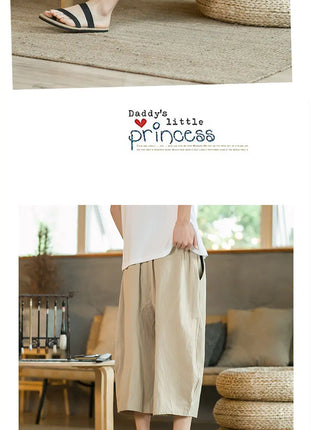 Pantaloni di lino da uomo in stile cinese Pantaloni a gamba larga da uomo con cavallo basso Pantaloni da uomo HipHop Pantaloni al polpaccio Pantaloni da pista Streetwear