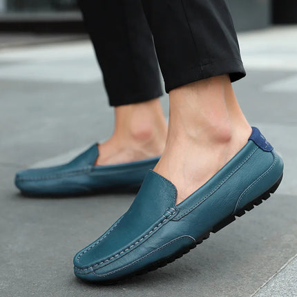 Scarpe Casual da Uomo con Suola Morbida, Mocassini Leggeri Antiscivolo per Guida, Taglie Grandi, Scarpe in Pelle Tenis Masculino