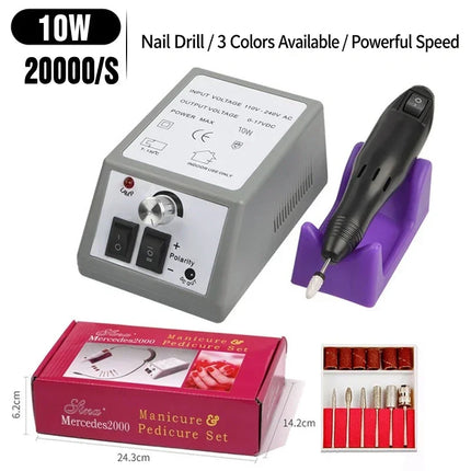 2000 Series Electric Nail Filing Machine, Smooth high rotating speed for acrylic soak-off removal and sidewall buffing, Professional Manicure Pedicure Polisher for daily nail studio detailed shaping work