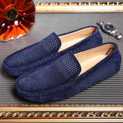 Mocassini da Uomo in Pelle Scamosciata Traspiranti Estivi, Scarpe da Guida di Lusso, Nuove Calzature Casual da Uomo
