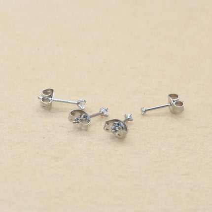 Super Mini 1.5MM 2MM zirconi in acciaio inox Push Back orecchini a bottone per uomo donna 2PC delicato Jewerlry platinumshop