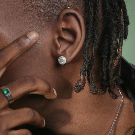 Rock Hip Hop ghiacciato orecchino a perno per uomo uomo Set completo zircone oro Piercing accessori per l'orecchio Punk Hippie Trend gioielli Dropship platinumshop