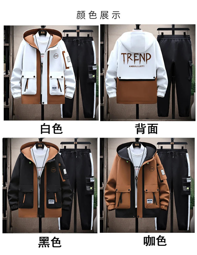 Windbreaker Regular Zipper Jacket 2023 Spring Men's Hooded Trend Printed Jacket Hip Hop Top Men's Low Price