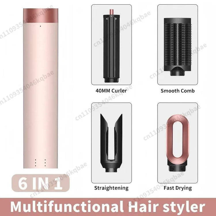 6 IN 1  Air Multil Hair Styler & Hair Dryer Brush With Auto-Wrap Curlers Fast Drying Frizz-Free Volume Hair Styler Set Gift