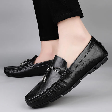 Scarpe Casual da Uomo in Vera Pelle, Mocassini di Lusso Traspiranti, Slip-on, Scarpe da Guida, Calzature Business