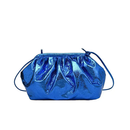 Small Luxury Design Women's Leather Silver Cloud Bag Female Gold Crossbody Bag Ladies Party Clutch Purse Female Handbags PlatiNum