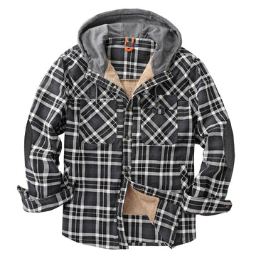 Men's Jacket Plaid Shirt Large Size Thermal Top Coat for Men