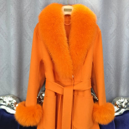 Luxury 2025 Real Fox Fur Collar And Cuffs Set for Women Winter Neck Warmer Fashion Scarf ShawlS Wrap Combo Large Size Furry Fur
