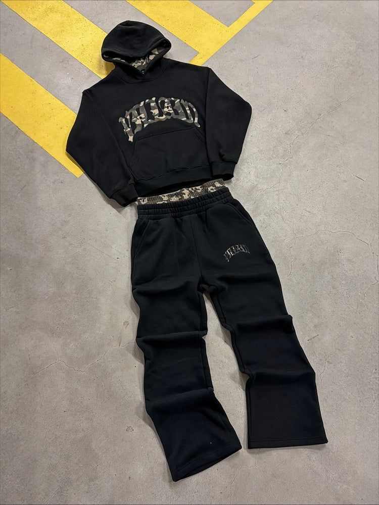 High street fashion leopard print letter embroidered men sportswear suit Y2K American casual retro hoodie trend loose clothing PlatiNum
