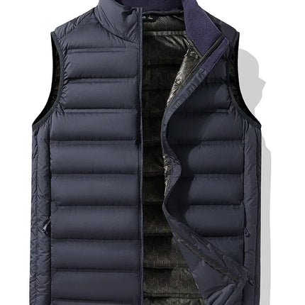 90%White Duck Down Winter Couple Vest Sleeveless Puffer Jacket Graphene Liner Stand Collar Warm Down Gilet Coats Big Size 8XL