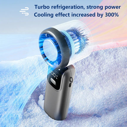 Ventilatore da tavolo USB Lenovo Fast Chill Ice Compress pieghevole/da appendere, con funzione di raffreddamento a ghiaccio, portatile, 100 velocità, Turbo, per esterni