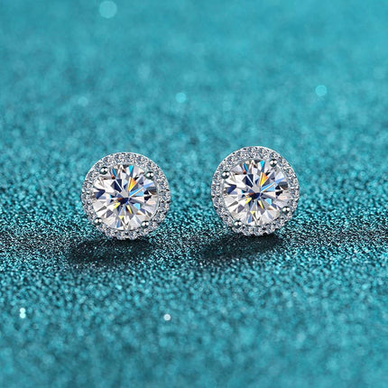 KNOBSPIN 1ct D Color Moissanite Earring For Women Wedding Fine Jewely with GRA 925 Sterling Sliver Plated 18k White Gold Earring PlatiNum