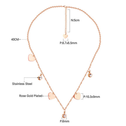LUXUSTEEL Round CZ Pendant Necklace For Women White Colorful Cubic Zirconia Stainless Steel Collar Simple Luxury Wedding Jewelry PlatiNum