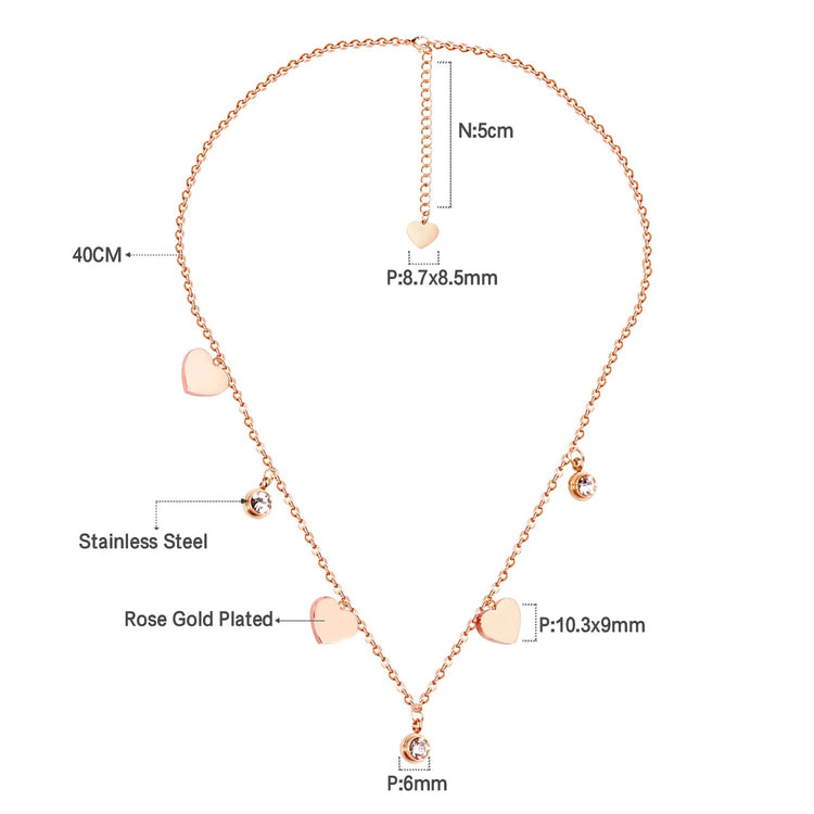 LUXUSTEEL Round CZ Pendant Necklace For Women White Colorful Cubic Zirconia Stainless Steel Collar Simple Luxury Wedding Jewelry PlatiNum
