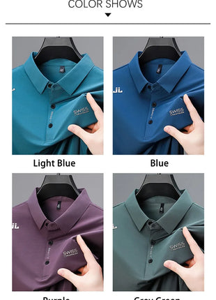 BROWON 2025 Été 2025 Tendances Polo T-shirt homme Manches courtes Anti-rides Col rabattu Mince Cool Business Tee Shirt Homme