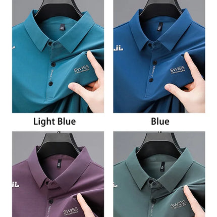 BROWON 2025 Summer 2025 Trends Polo Shirt Men's Short Sleeve Wrinkle-Resistant Turn-Down Collar Slim Cool Business Tee Shirt Homme