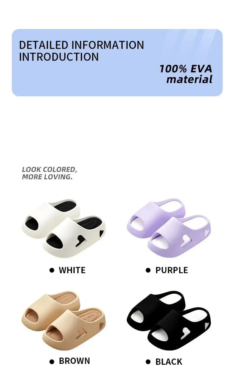 2025 Pantofole da donna alla moda Sandali Scivoli da spiaggia Scarpe da doccia spesse antiscivolo in tinta unita per la casa estiva all'esterno - platinumshop