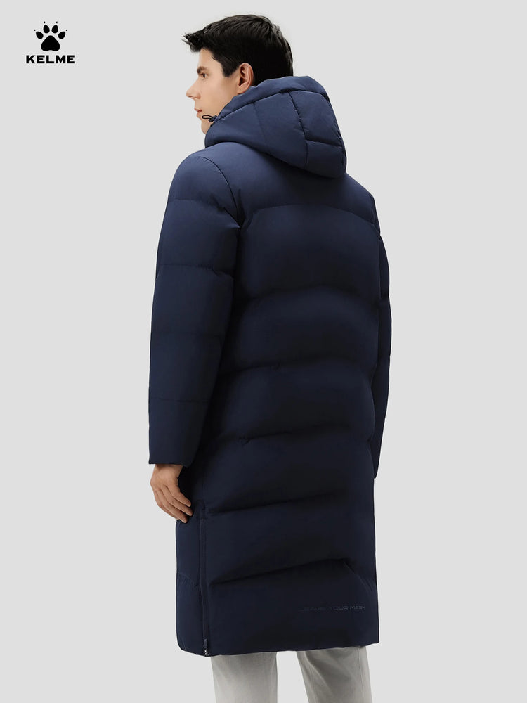 KELME Men's Thermal Down Jacket Outdoor Running Windproof Fleece-Lined Thickened Training Jacket пуховик женский