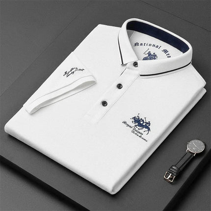 Men's Embroidered Short Sleeve Polo Shirt Casual Fashion Comfortable Summer Top