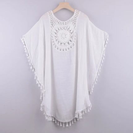 Grembiule da spiaggia allentato da donna con spalle scoperte, casual, per le vacanze, stile sexy, con nappa ritagliata, grembiule da spiaggia estivo da donna platinumshop