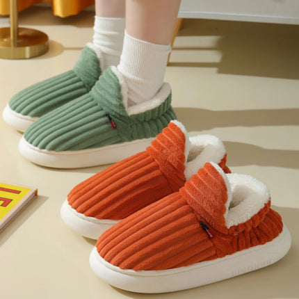 Shevalues Winter Men Slippers Short Plush Men Cotton Boots Indoor Fluffy House Fur Slippers Men Casual Soft Fur Furry Men Shoes