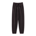 2024 Autumn And Winter New 100% Pure Wool Flat Small Foot Pants Women Loose High Waist Lean Knitted Cashmere Bunched Foot Pants PlatiNum
