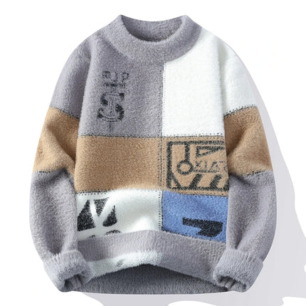 2024 winter new style men's sweater knitted long sleeve Warm Men Fashion Sweaters Thicken Warm wool pullovers Sweater male