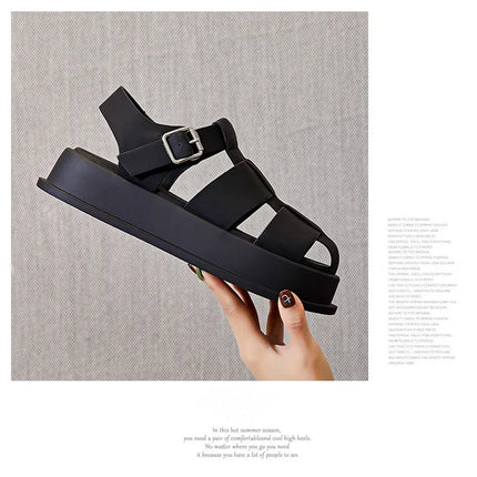 AIYUQI Women's Closed-Toe Sandals, New Summer 2026 Roman Sandals, Fashionable Woven Women's Thick-Soled Casual Shoes