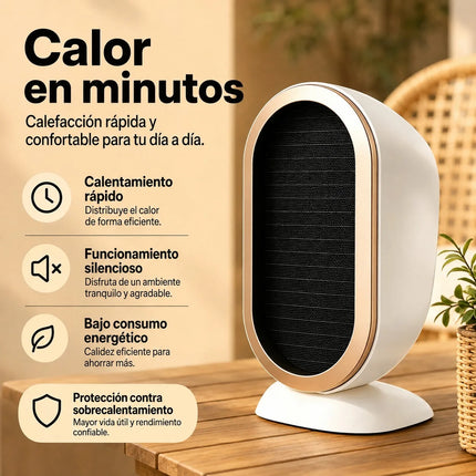 Portable 400W Low-Consumption PTC Electric Heater for Desk and Home, Mini Ceramic Fast-Heating Heater with Automatic Shut-Off