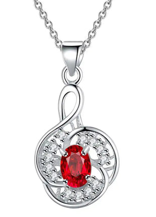 Collana con Ciondolo in Argento Sterling 925 con Zirconi per Donne, Gioielli di Alta Qualità per Matrimoni e Fidanzamenti, Regali di Moda per Feste PlatiNum
