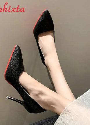 Aphixta Oro Argento Nero Décolleté con tacco alto a spillo da 3,54 pollici Décolleté da donna per tutte le stagioni Scarpe da festa con punta a punta di grandi dimensioni 49 50 platinumshop