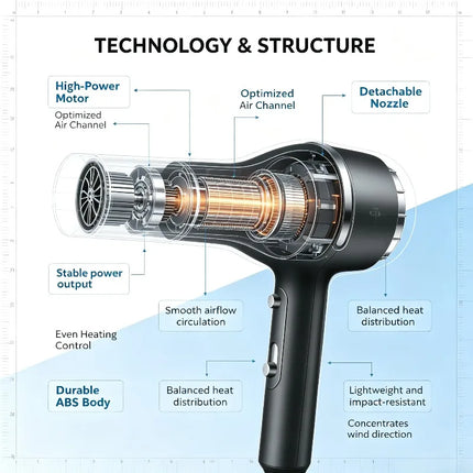 Professional 3000W Hair Dryer AC100-240V Constant Temperature Cold Air Blow Dryer With 2 Concentrator Nozzles Salon Home Hair Styling Tool