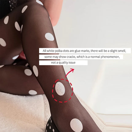 Colorful Large Polka Dot Silk Stockings, Sexy Polka Dot Print, Ultra-Thin, Women's Tights, JK Skirt Accessories