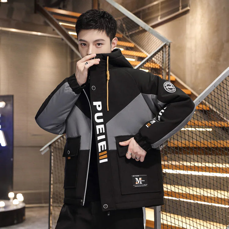 Fashion Casual Spring Autumn Hooded Jackets Youth Streetwear Loose Cargo Coat Outdoor Sports Zipper Windbreaker Top