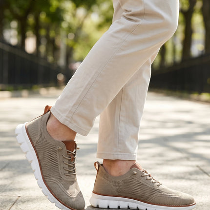 Scarpe casual estive da uomo a punta larga, taglie grandi, con suola morbida e funzione antiscivolo, traspiranti in tessuto Fly-Weave