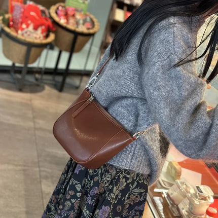 Nuova borsa in vera pelle, versatile borsa a tracolla piccola in pelle di vacchetta di alta qualità per donna