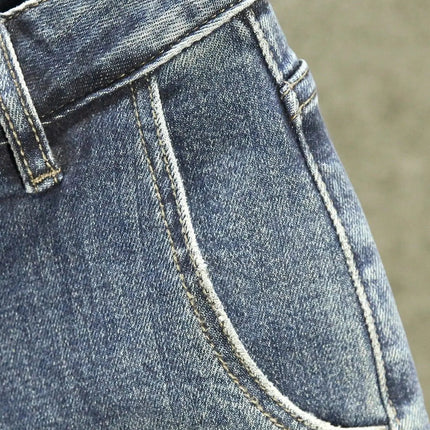 2025 Spring Autumn Korean Luxury Clothing New Cargo Brand Tooling Jeans Men's Slim High Street Men's Splicing Patch Trousers PlatiNum
