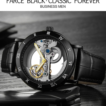AKDPN Men's Watches Automatic Mechanical Stainless Steel Men's Wrist Watch Skeleton Automatic Watches for Man Watch Montre Homme