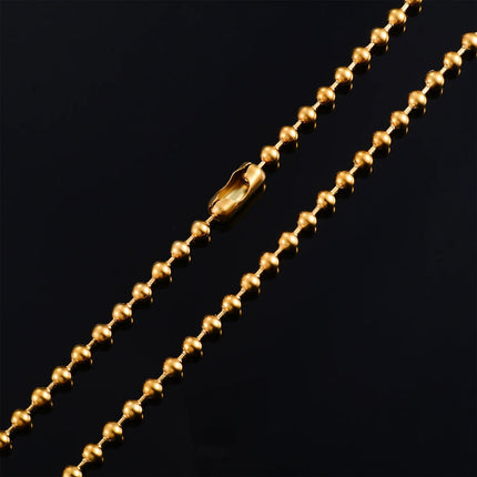 Accessori per gioielli con collana di perline rotonde con catena a sfera in acciaio inossidabile color oro da 1,2 mm-4.0 mm per pendente PlatiNum