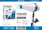 WETECH 2000W Professional Negative Ionic Hair Dryer Adjustable Temperature Speed Blow Dryer With Concentrator Nozzle Home Salon Hair Styling Tool 100-240V Dual Voltage