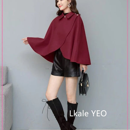 Women's Woolen Shaw Coat 2025 Autumn Winter Korean Version Short Ladies Jacket Temperament Elegant Femme Woolen Outerwear