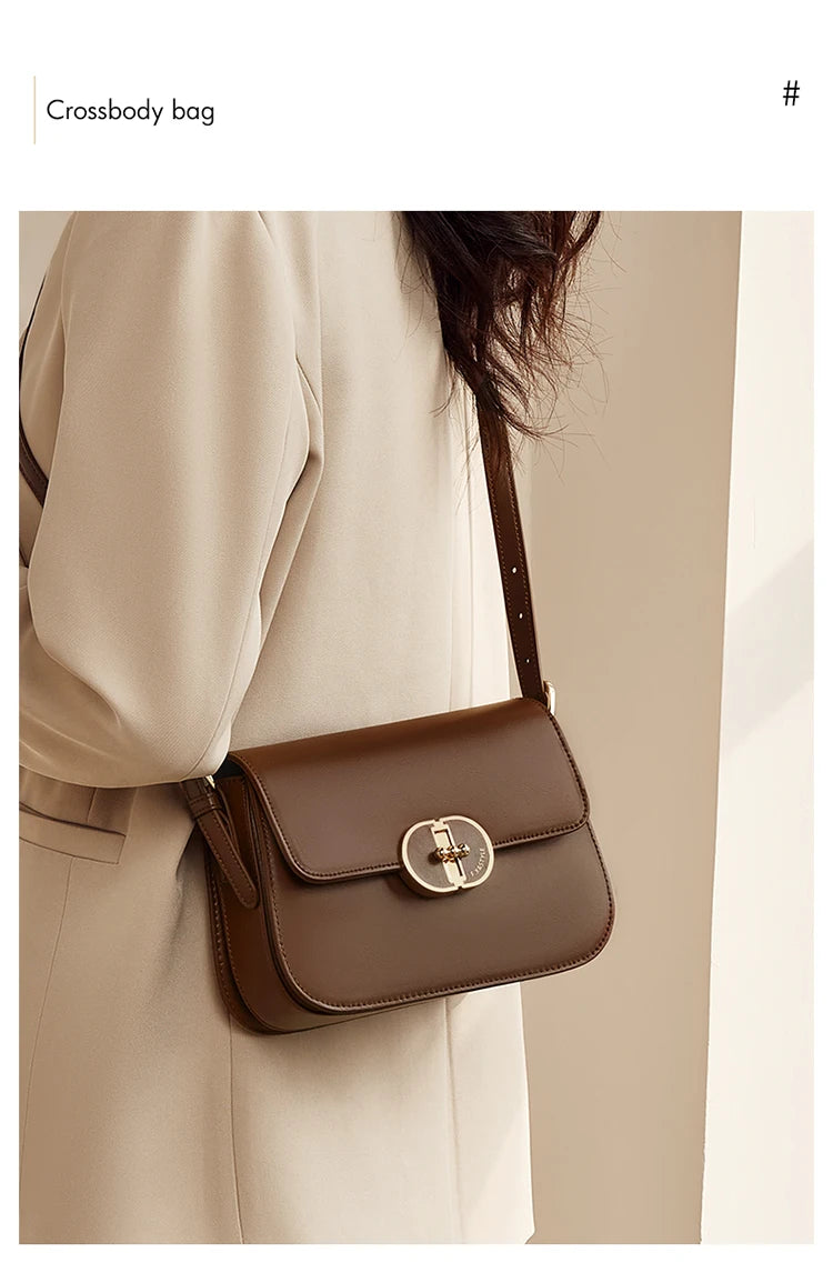 FOXER Brand Split Leather Women's Shoulder Bag 2025 New Luxury Design Female Retro Crossbody Purse Gift for Mom