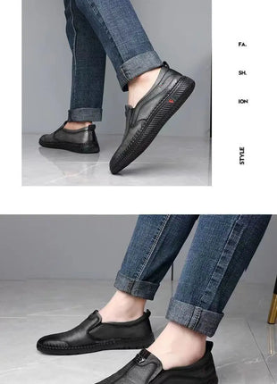 Mocassini da uomo in pelle PU antiscivolo appartamenti da passeggio traspiranti slip on da esterno scarpe casual per scarpe da ginnastica da guida per ufficio da lavoro maschile2