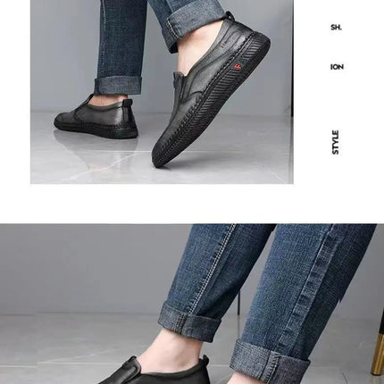 Mocassini da uomo in pelle PU antiscivolo appartamenti da passeggio traspiranti slip on da esterno scarpe casual per scarpe da ginnastica da guida per ufficio da lavoro maschile2