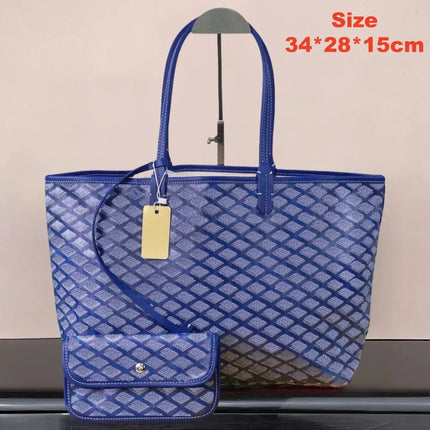 Borsa tote da donna in vera pelle da 34 cm, borsa alla moda, set da 2 pezzi con mini portafoglio in pelle abbinato per lo shopping quotidiano